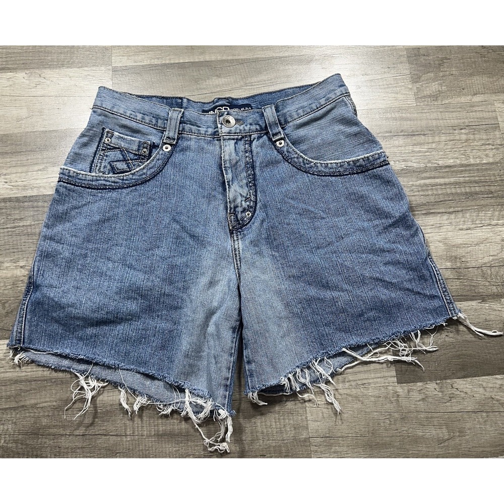 Jnco Premium Carson Denim Shorts 29 Waist 5 pocket Zip Fly Grunge Skate *CUT*